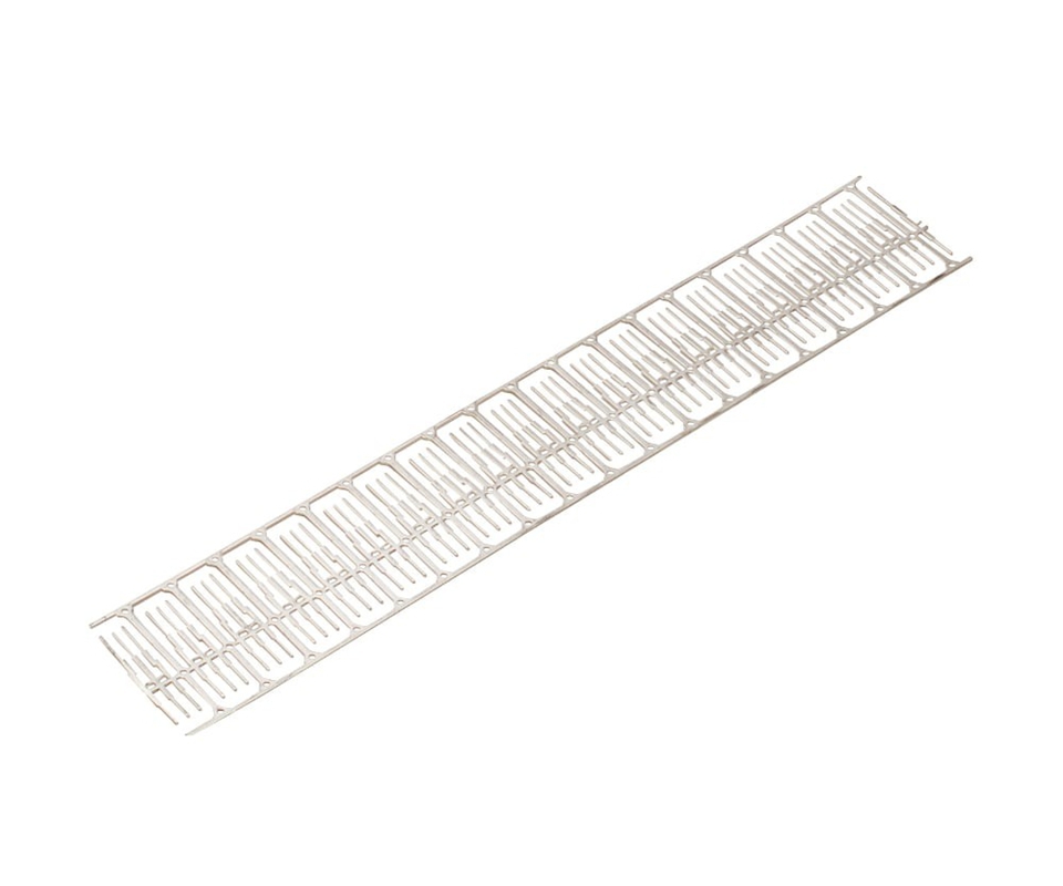 implantable medical device stamped electrical terminals — platinum-clad pacemaker ICD header contacts with pore-free nickel diffusion barrier for decades of body fluid exposure